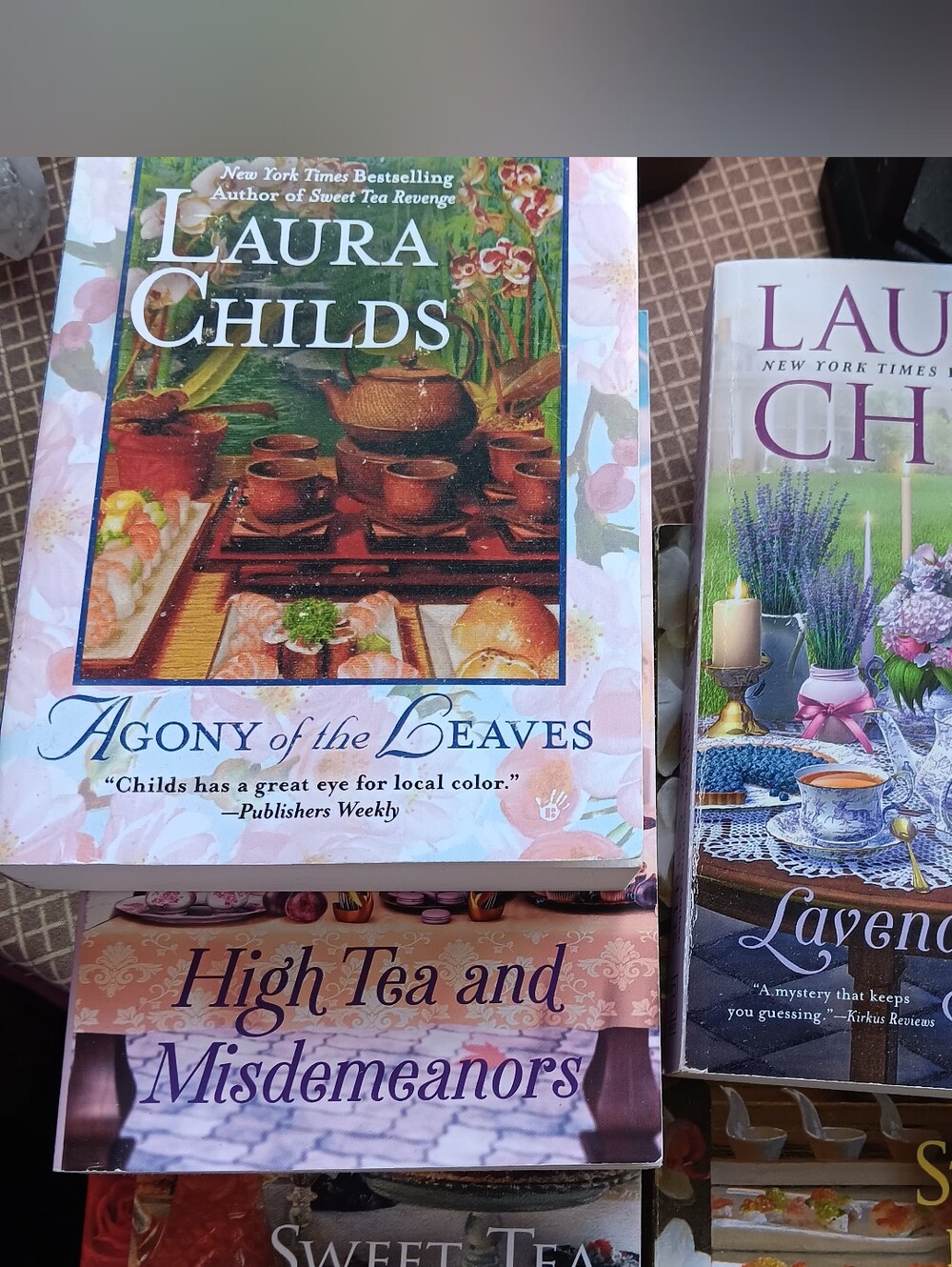5 Laura Childs Books From Cozy Tea Mystery Series See Photos for Titles.